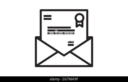 Icona e-mail isolata su sfondo bianco. Icona e-mail in stile di design alla moda. Illustrazione Vettoriale
