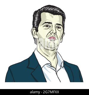 Donald Trump Jr Cartoon Vector Illustration Illustrazione Vettoriale