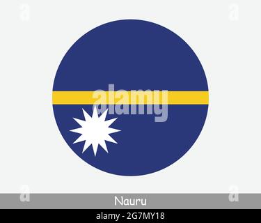 Bandiera circolare Nauru. Icona banner pulsante circolare Nauruan. Vettore EPS Illustrazione Vettoriale