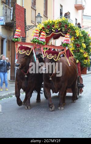 Processione religiosa di Sant'Antioco, Sardegna Foto Stock