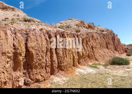 Skazka (fiaba) Canyon, vicino alla sezione meridionale del lago Issyk-Kul, Kirghizistan Foto Stock