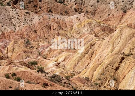 Skazka (fiaba) Canyon, vicino alla sezione meridionale del lago Issyk-Kul, Kirghizistan Foto Stock