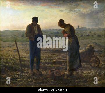 L'Angelus di Jean-Francois Millet (1814-1875), olio su tela, 1857-59 Foto Stock