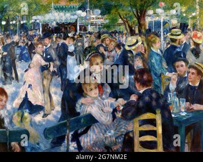 Danza al Moulin de la Galette di Pierre Auguste Renoir (1841-1919), olio su tela, 1876 Foto Stock