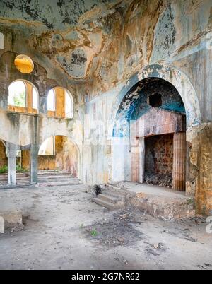 Sinagoga abbandonata di Bhamdoun in Libano Foto Stock