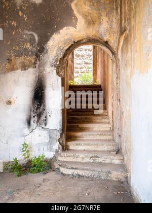 Sinagoga abbandonata di Bhamdoun in Libano Foto Stock