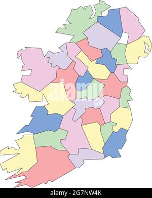 Mappa vettoriale dell'Irlanda per studiare con contorno Illustrazione Vettoriale