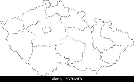 Mappa vettoriale della Repubblica Ceca per studiare incolore con contorno Illustrazione Vettoriale