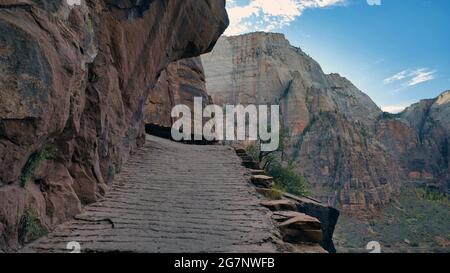 Lo Zion National Park è un parco nazionale americano situato nello Utah sudoccidentale, vicino alla città di Springdale. Foto Stock