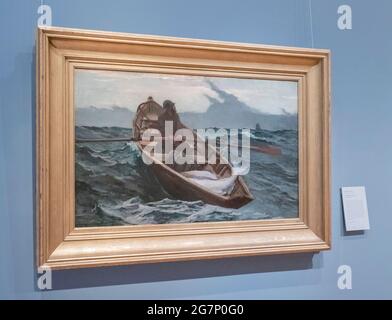 The Fog Warning di Winslow al Museum of fine Art di Boston, Massachusetts. Foto Stock