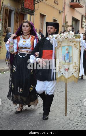 Processione religiosa di Sant'Antioco, Sardegna Foto Stock