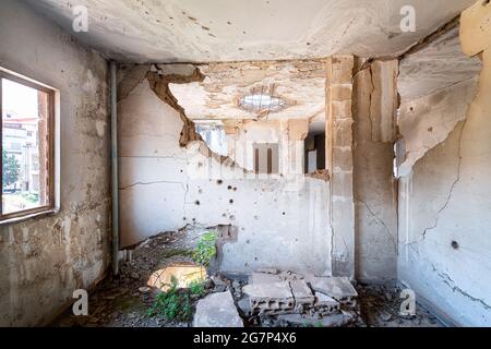 Scuola abbandonata nel distretto di Aley Libano Foto Stock