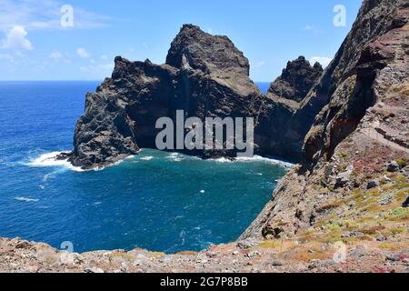 Ponta do Castelo, Ponta de São Lourenço, punto di San Lorenzo, Madeira, Portogallo, Europa Foto Stock