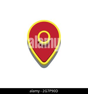 Puntatore 3d realistico della mappa. Icona rossa del marcatore della mappa nel vettore. eps 10 Illustrazione Vettoriale