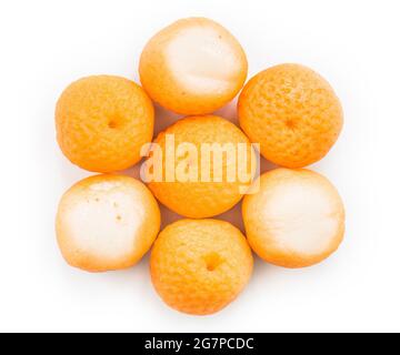 Physalis bacche, su bianco Foto Stock