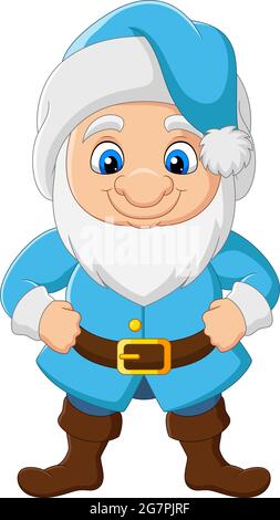 Cartoon divertente nana felice posa Illustrazione Vettoriale