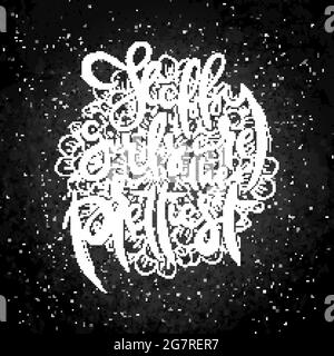 Le ragazze felici sono le più belle. Carta grunge con scritta a mano con sfondo floreale. Lettere a doodle realizzate a mano in stile retrò. Vettore vintage disegnato a mano Illustrazione Vettoriale