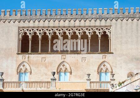 Palace Castello di Donnafugata, Venetian Neo-Renaissance, Province of Ragusa, Sicily, Italy Stock Photo