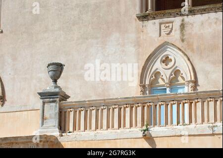 Palace Castello di Donnafugata, Venetian Neo-Renaissance, Province of Ragusa, Sicily, Italy Stock Photo