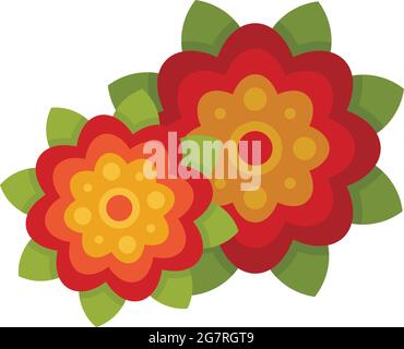 Icona fiori messicani. Immagine piatta dell'icona vettoriale dei fiori messicani isolata su sfondo bianco Illustrazione Vettoriale