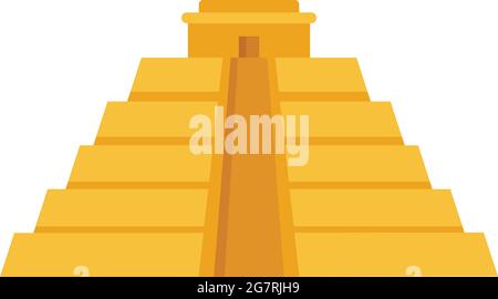 Icona della piramide Maya. Immagine piatta dell'icona del vettore piramidale di maya isolata su sfondo bianco Illustrazione Vettoriale