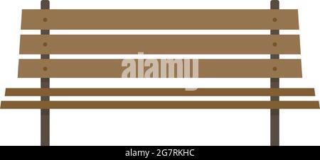 Icona panca per esterni. Immagine piatta dell'icona vettoriale del banco esterno isolata su sfondo bianco Illustrazione Vettoriale