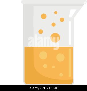 Icona della caraffa da laboratorio bollente. Immagine piatta dell'icona vettoriale della caraffa da laboratorio bollente isolata su sfondo bianco Illustrazione Vettoriale
