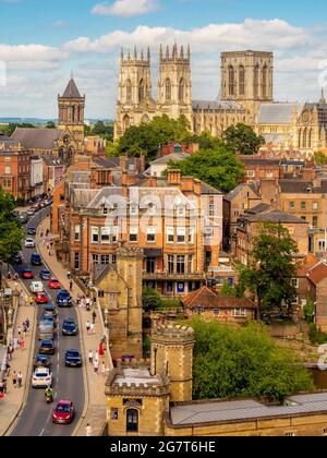 York Minster e York, Regno Unito Foto Stock