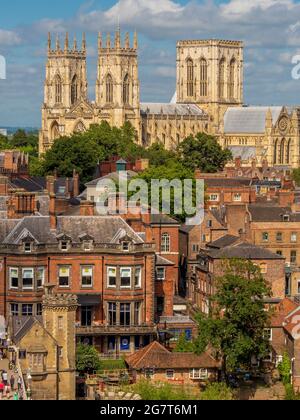 York Minster e York, Regno Unito Foto Stock