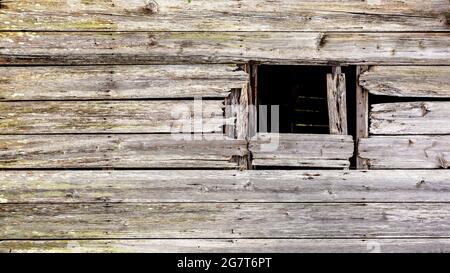 Rustico muro di legno con sfondo finestra Foto Stock