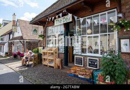Village cafes Dunster Medieval Village Somerset UK Foto Stock