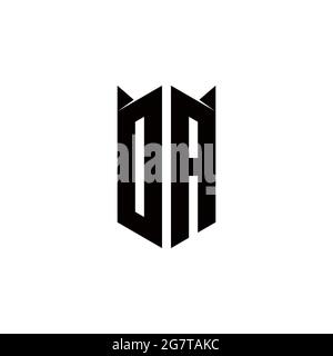 MONOGRAMMA DA Logo con Shield Shape disegni modello vettore icona moderna Illustrazione Vettoriale