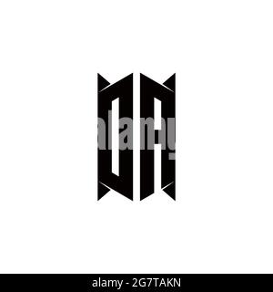 MONOGRAMMA DA Logo con Shield Shape disegni modello vettore icona moderna Illustrazione Vettoriale