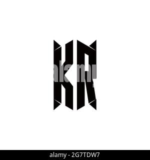 KR Logo monogramma con shield forma disegni modello vettore icona moderna Illustrazione Vettoriale