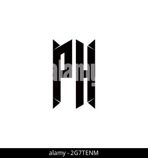 MONOGRAMMA CON logo PH con design a forma di scudo modello icona vettoriale moderna Illustrazione Vettoriale