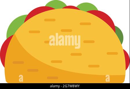 Icona del taco messicano. Immagine piatta dell'icona vettoriale del taco messicano isolata su sfondo bianco Illustrazione Vettoriale