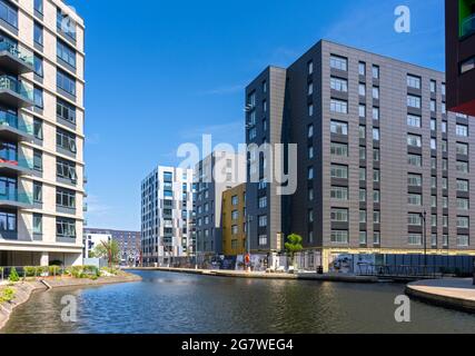 One Vesta Street, Weavers Quay e Lampwick Quay, New Islington, Ancoats, Manchester, Inghilterra, REGNO UNITO Foto Stock