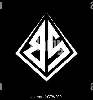 BS logo lettere monogramma con prisma forma modello vettore icona moderna Illustrazione Vettoriale