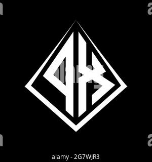 Monogramma con logo PX e modello di forma prisma icona vettoriale moderna Illustrazione Vettoriale