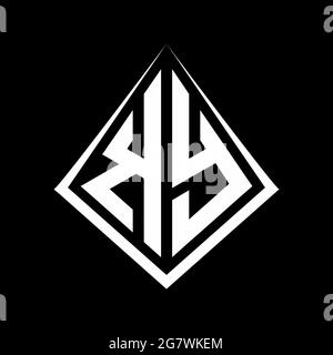 KY logo lettere monogramma con prisma forma modello vettore icona moderna Illustrazione Vettoriale