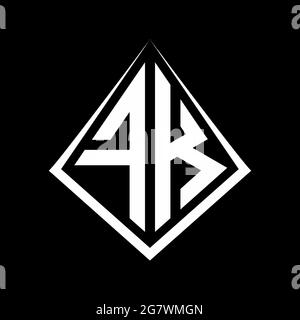 Logo FK monogramma con disegno forma prisma vettore icona moderna Illustrazione Vettoriale