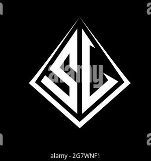 Logo SV monogramma con modello di disegno prisma icona vettoriale moderna Illustrazione Vettoriale