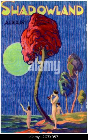 Copertina della rivista Shadowland del 1920 con copertina di M Hopfmuller. Foto Stock