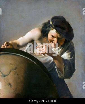 Democritus, il filosofo di Laughing di Johannes Moreelse (c.. 1603-1634) Foto Stock