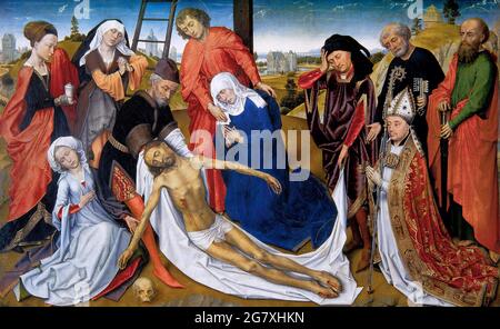 Lamentazione di Cristo di Rogier van der Weyden (c.1399-1464), olio su tavola, c.. 1460 Foto Stock