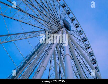 Miami, Florida. 28 giugno 2021. Vista parziale dello Skyviews Miami Observation Wheel n Bayside Marketplace area (1) Foto Stock