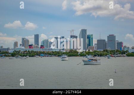 Miami, Florida. 28 giugno 2021. Vista panoramica sulla libertà dei mari dal Royal Caribbean. Foto Stock