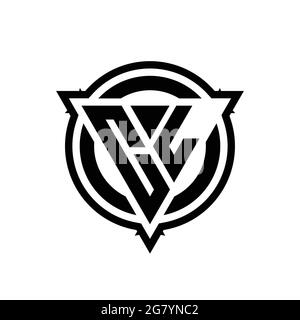 LOGO CL a forma di triangolo e cerchio con profilo arrotondato modello isolato su sfondo bianco Illustrazione Vettoriale