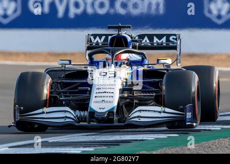 Silverstone, Northamptonshire, Regno Unito. 16 luglio 2021. Formula uno Gran Premio di Gran Bretagna, e Qualifiche; il pilota della Williams Racing George Russell nella sua Williams FW43B Mercedes-AMG F1 M12 Credit: Action Plus Sports/Alamy Live News Foto Stock