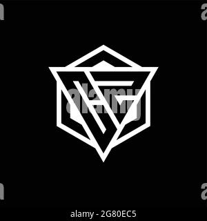 Monogramma con logo CZ con combinazione di forma triangolare ed esagonale isolata sul retro e colore bianco Illustrazione Vettoriale